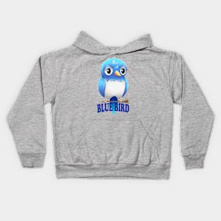 Blue Bird Sad Bird Kids Hoodie